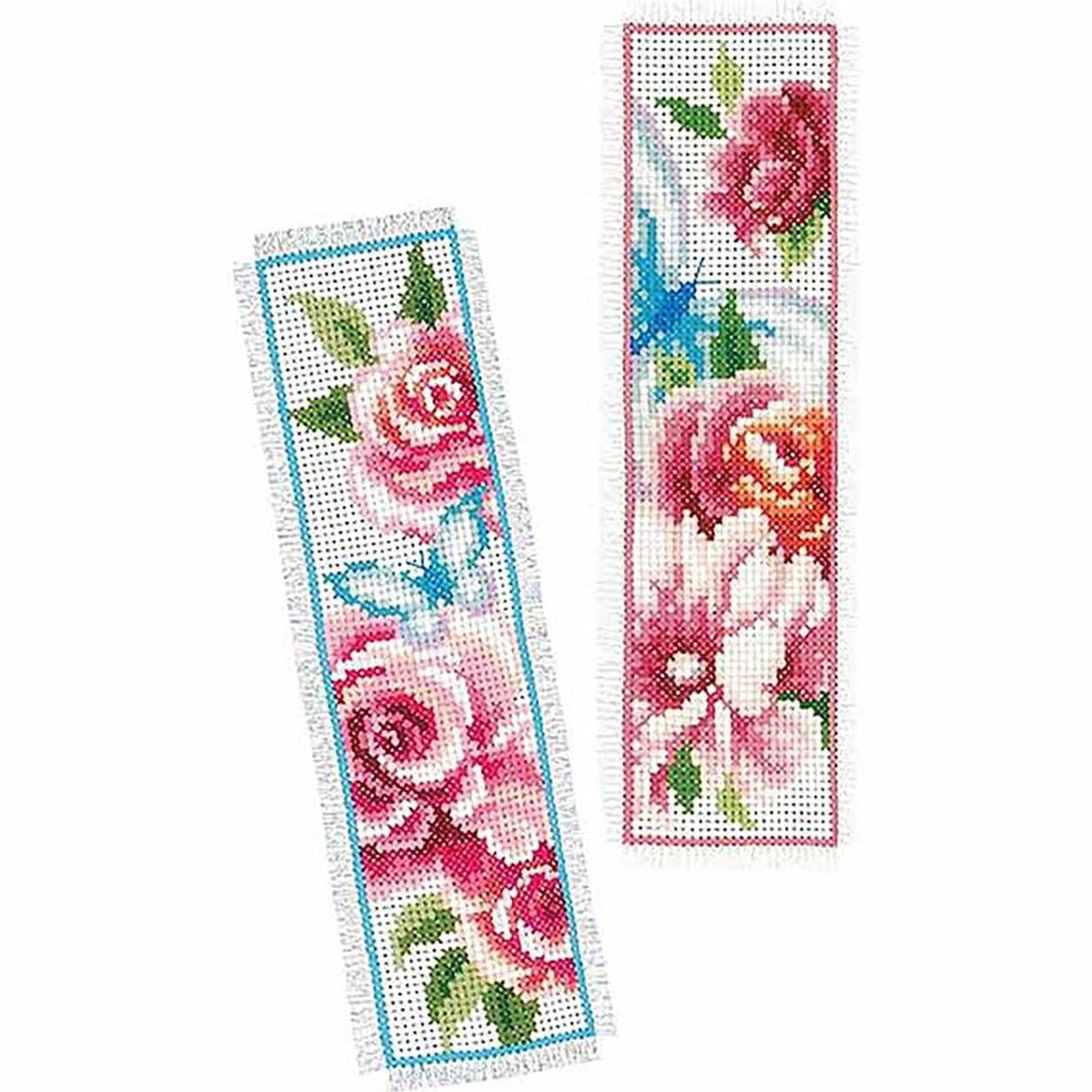 thumbnail image 2 of Marcapáginas Flores Punto Cruz Contadas Juego Bordado DIY 2 Hebras 14 Quilates 18x6cm, 2 of 10