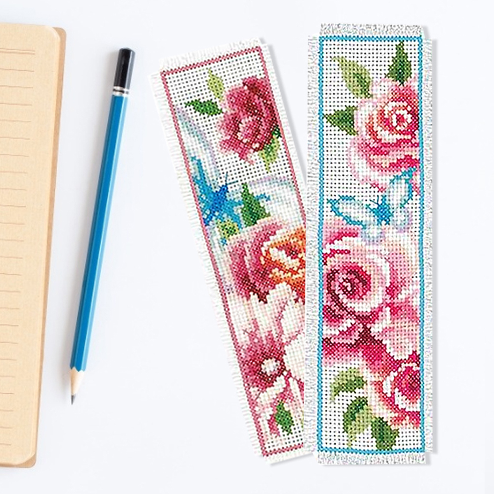 thumbnail image 4 of Marcapáginas Flores Punto Cruz Contadas Juego Bordado DIY 2 Hebras 14 Quilates 18x6cm, 4 of 10
