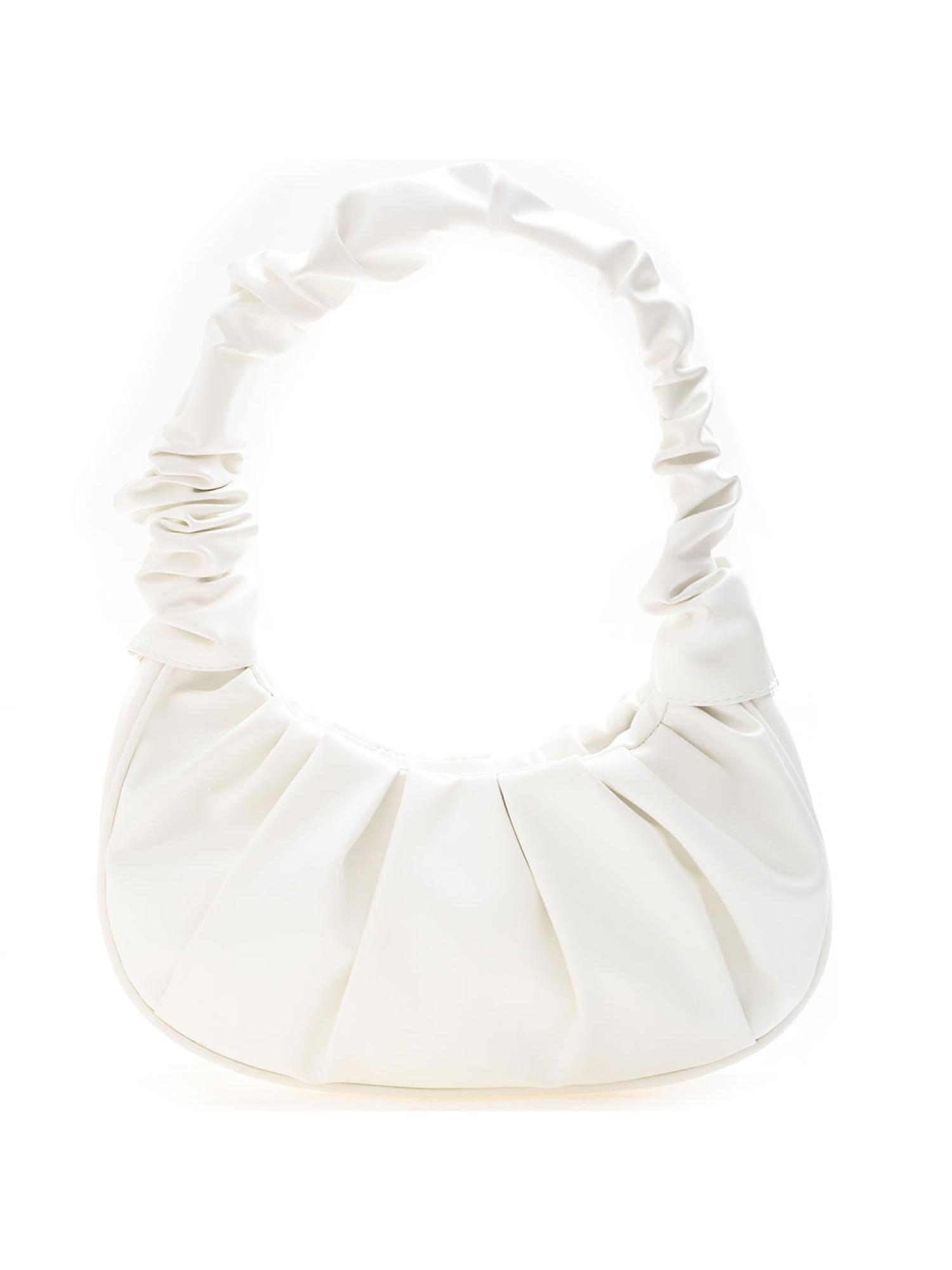thumbnail image 2 of Retro Mujeres Color Plisado PU Hombro Axila Bolso Bolsos (Blanco), 2 of 10