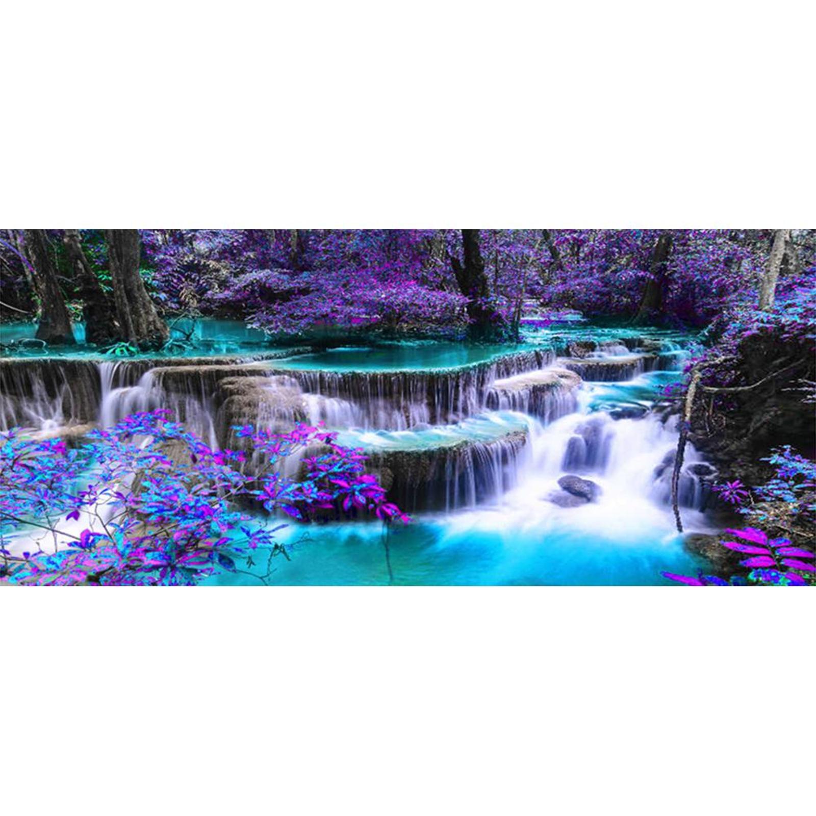 thumbnail image 2 of Lleno Diamantes Serie Paisaje Cascada Montaña Resina Cuadrada 90 * 40 CM NF0194 24 Colores, 2 of 10