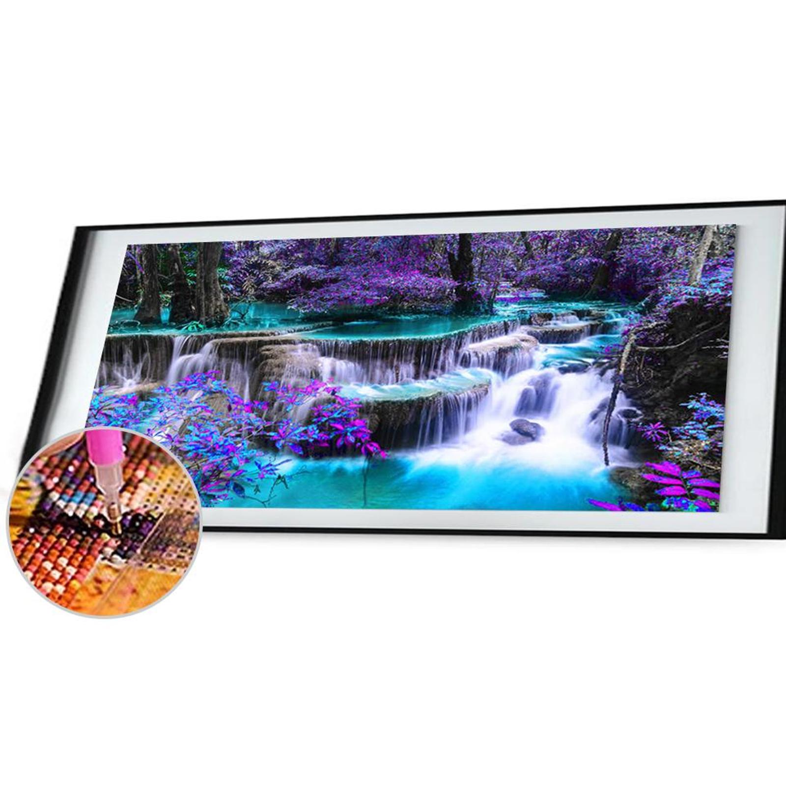 thumbnail image 5 of Lleno Diamantes Serie Paisaje Cascada Montaña Resina Cuadrada 90 * 40 CM NF0194 24 Colores, 5 of 10