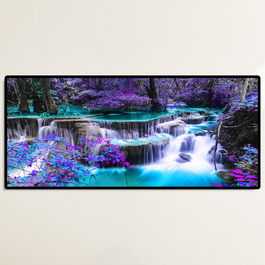 thumbnail image 4 of Lleno Diamantes Serie Paisaje Cascada Montaña Resina Cuadrada 90 * 40 CM NF0194 24 Colores, 4 of 10