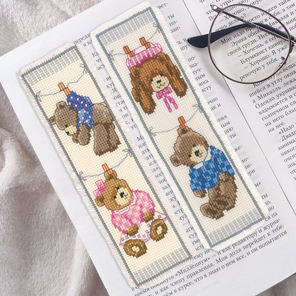 thumbnail image 4 of Juego Punto Cruz Cgtredaw Oso Kits Bordado DIY Contados 14CT Manualidades Marcapáginas, 4 of 10