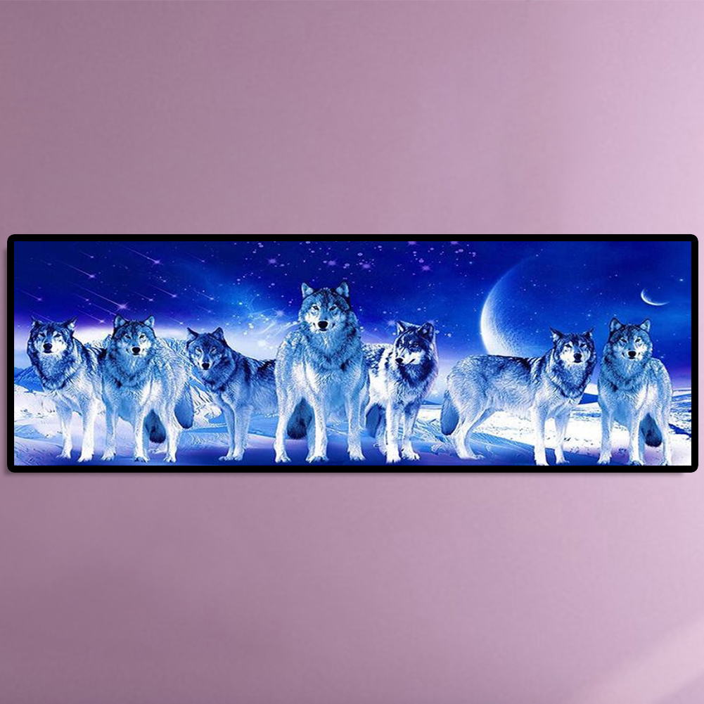 thumbnail image 4 of Lleno Diamantes Lobos Serie Animal Diamante Resina 90*30CM Sz652, 4 of 10