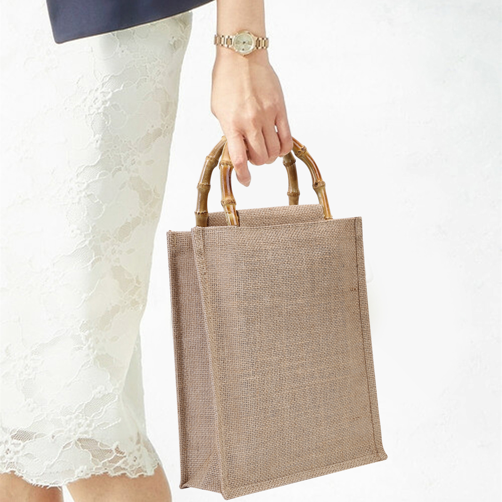thumbnail image 4 of Bolso de Compras Reutilizable Btafrte Friendly Totes de Lino 31X25X10cm, 4 of 10