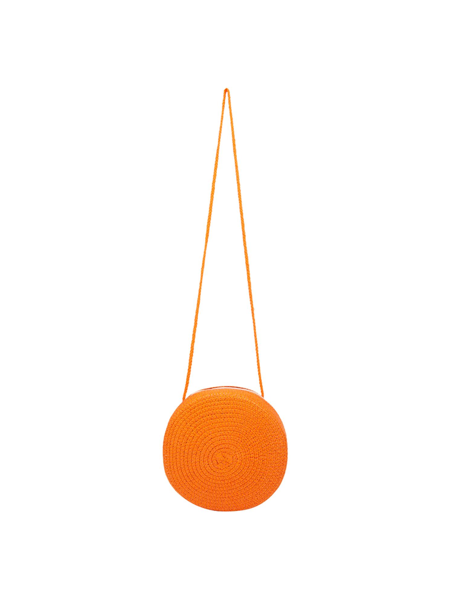 thumbnail image 2 of Bolso Mensajero Color Tejido Paja para Mujer A La Monedero (naranja), 2 of 10