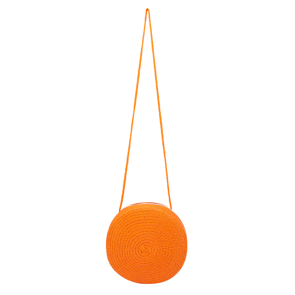 thumbnail image 3 of Bolso Mensajero Color Tejido Paja para Mujer A La Monedero (naranja), 3 of 10