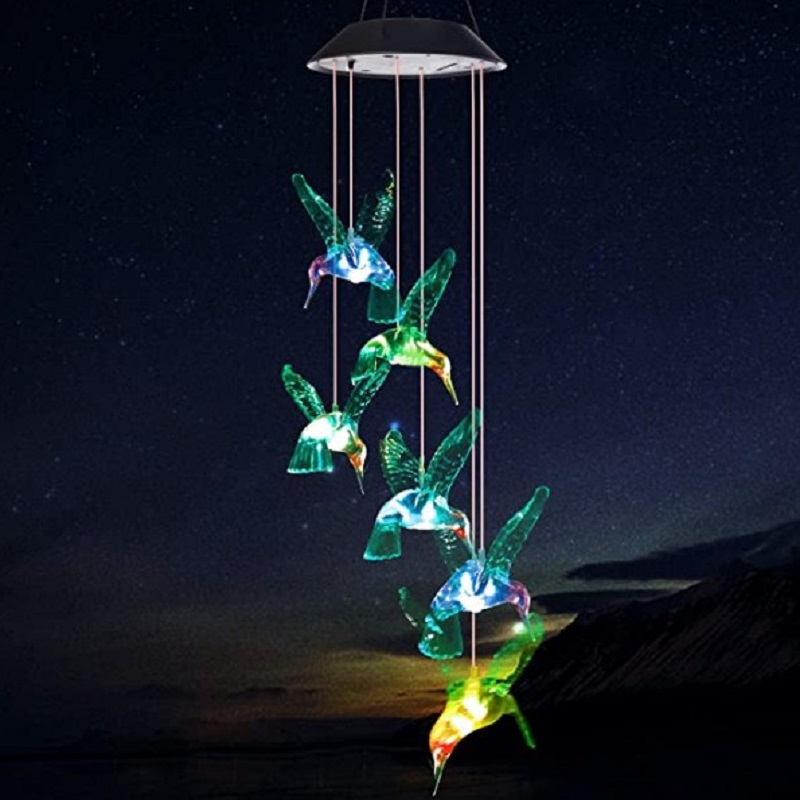 thumbnail image 2 of (Lámpara Solar Carillón Viento (lámpara Colibrí Transparente), 2 of 2