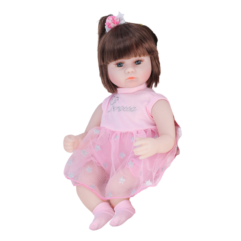 thumbnail image 2 of 45cm Simulación Baby Doll Vinilo Educación Durmiendo Reborn Doll (F), 2 of 9