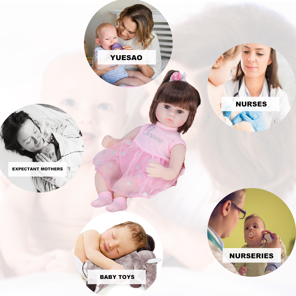 thumbnail image 4 of 45cm Simulación Baby Doll Vinilo Educación Durmiendo Reborn Doll (F), 4 of 9