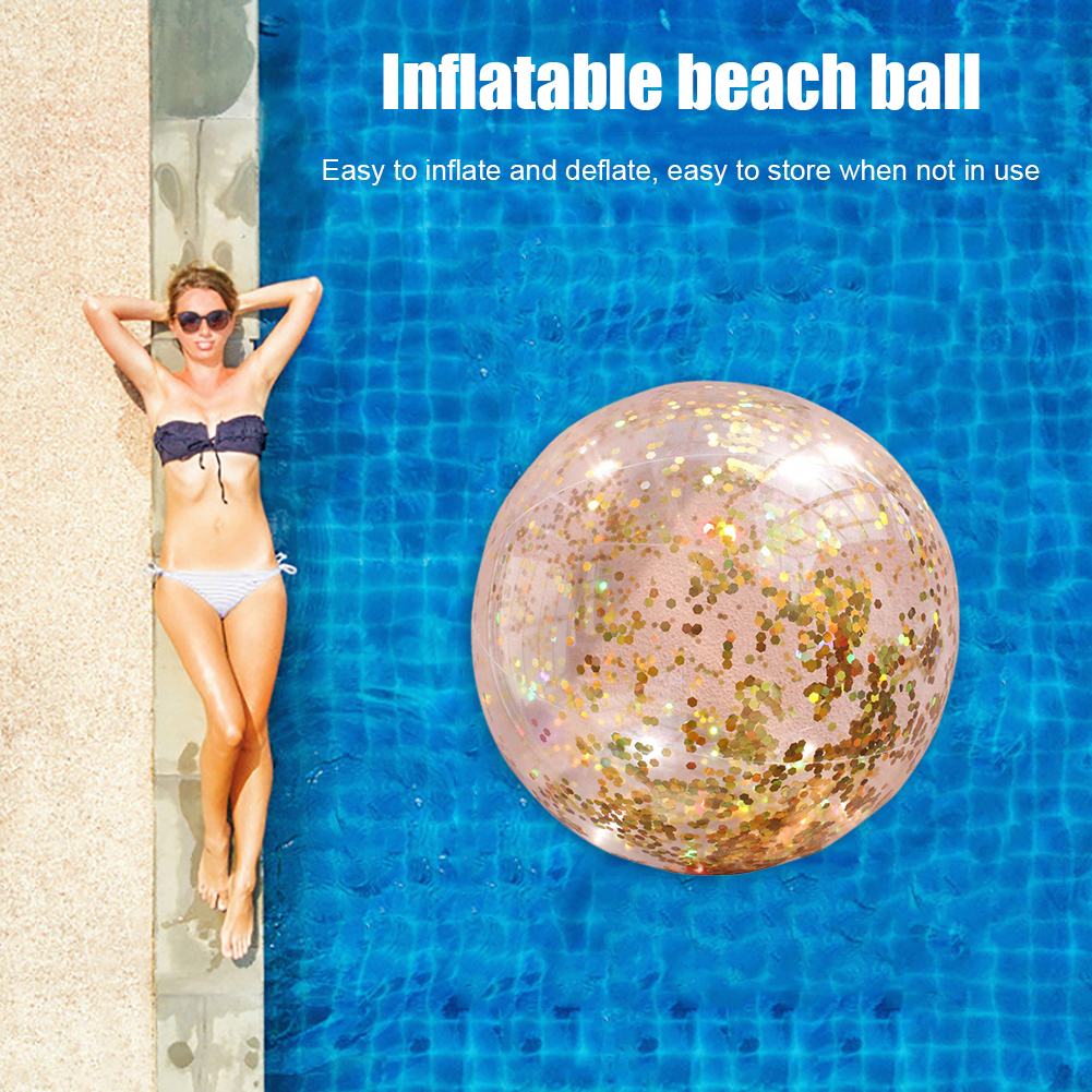 thumbnail image 4 of WDOplteas 40cm Juegos Piscina Inflable Brillo Confeti Pelota Playa (Oro), 4 of 10