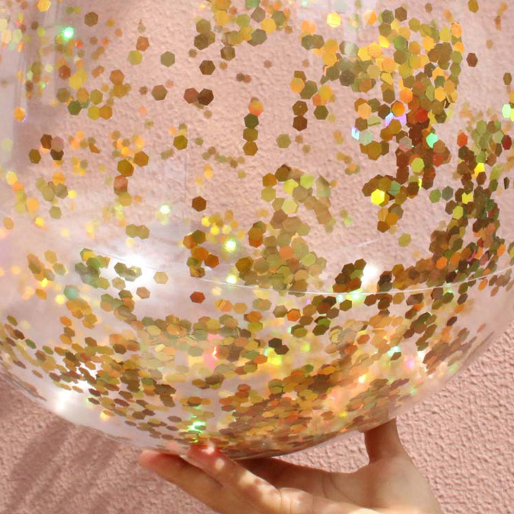 thumbnail image 5 of WDOplteas 40cm Juegos Piscina Inflable Brillo Confeti Pelota Playa (Oro), 5 of 10
