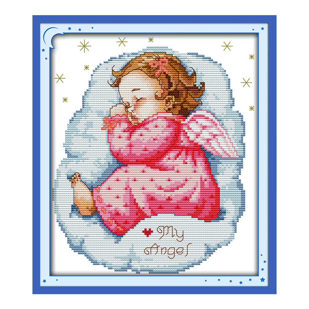 thumbnail image 4 of 14CT 2 Hilos Cgtredaw 22x28cm DIY Ángel Durmiente Bebé Kit Punto Cruz, 4 of 10