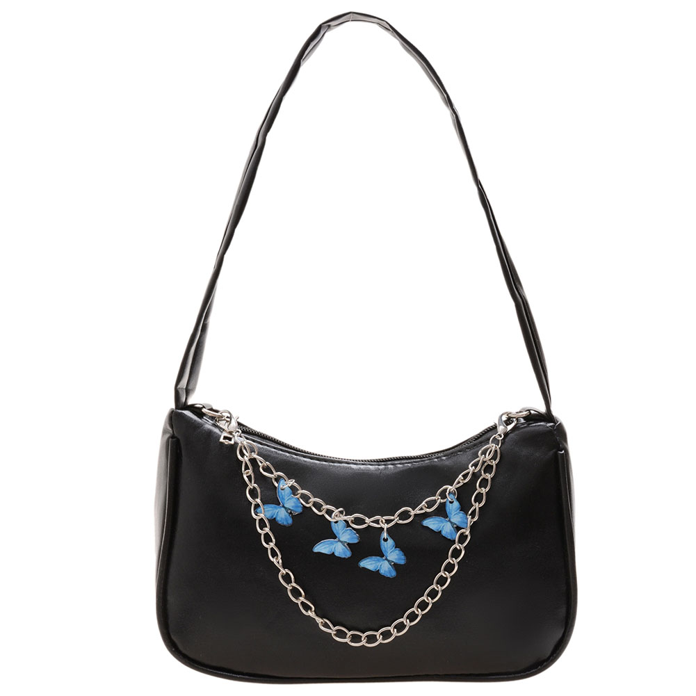 thumbnail image 3 of Bolso Axila Vintage Mujer Cadena Mariposa PU Hombro Pequeño Color Sólido S, 3 of 10