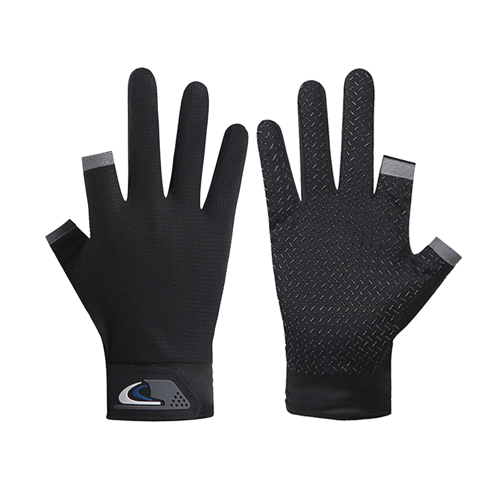thumbnail image 2 of 1 Par Guantes Ciclismo 2 Dedos Cortados Deporte Ciclismo Manopla Antideslizante (negro), 2 of 10