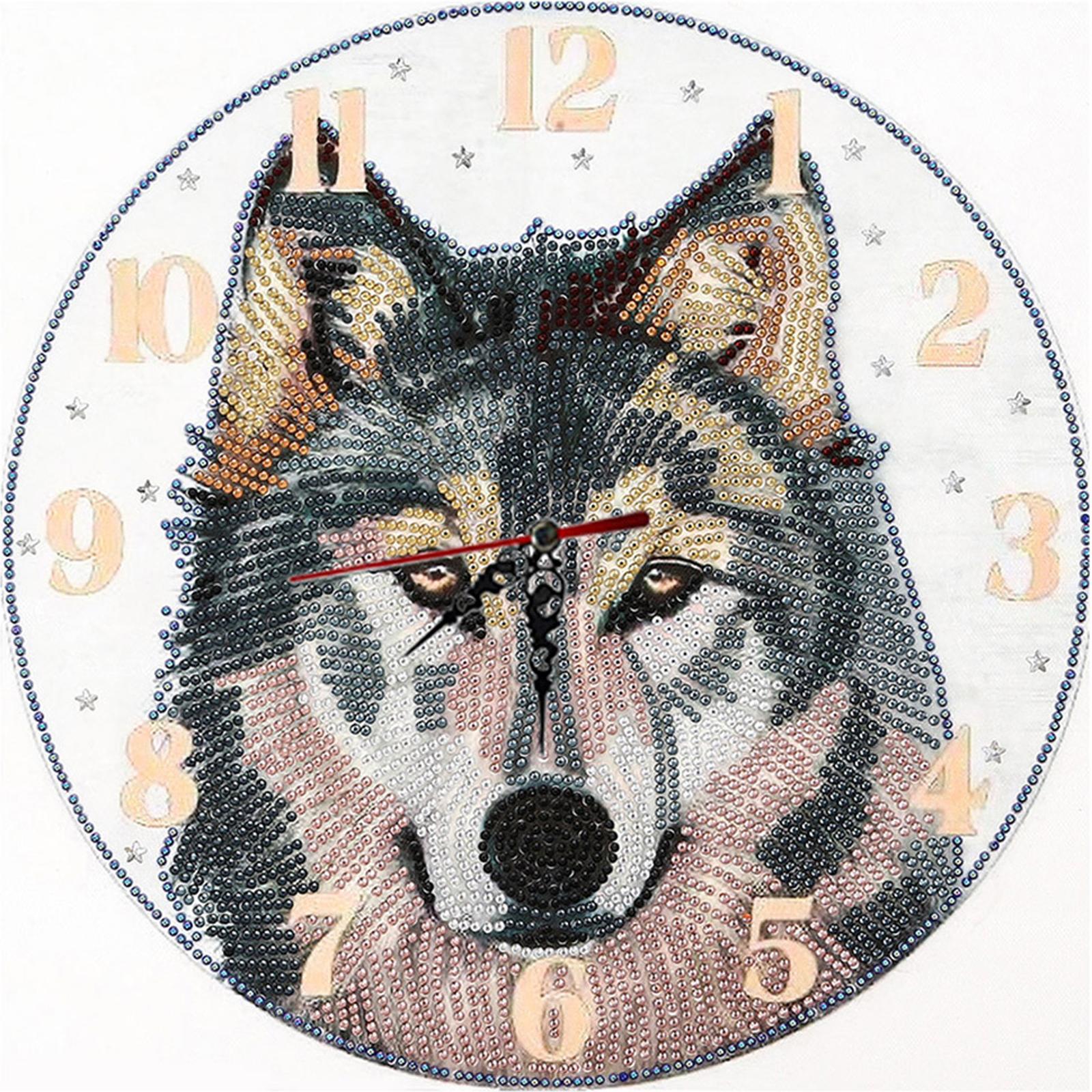 (C) Reloj Con Forma Especial para Bricolaje para Y Sala Estar Serie Clásica Moderna Y Europea Y Americana Wolf (con Función Reloj) (DZ653)