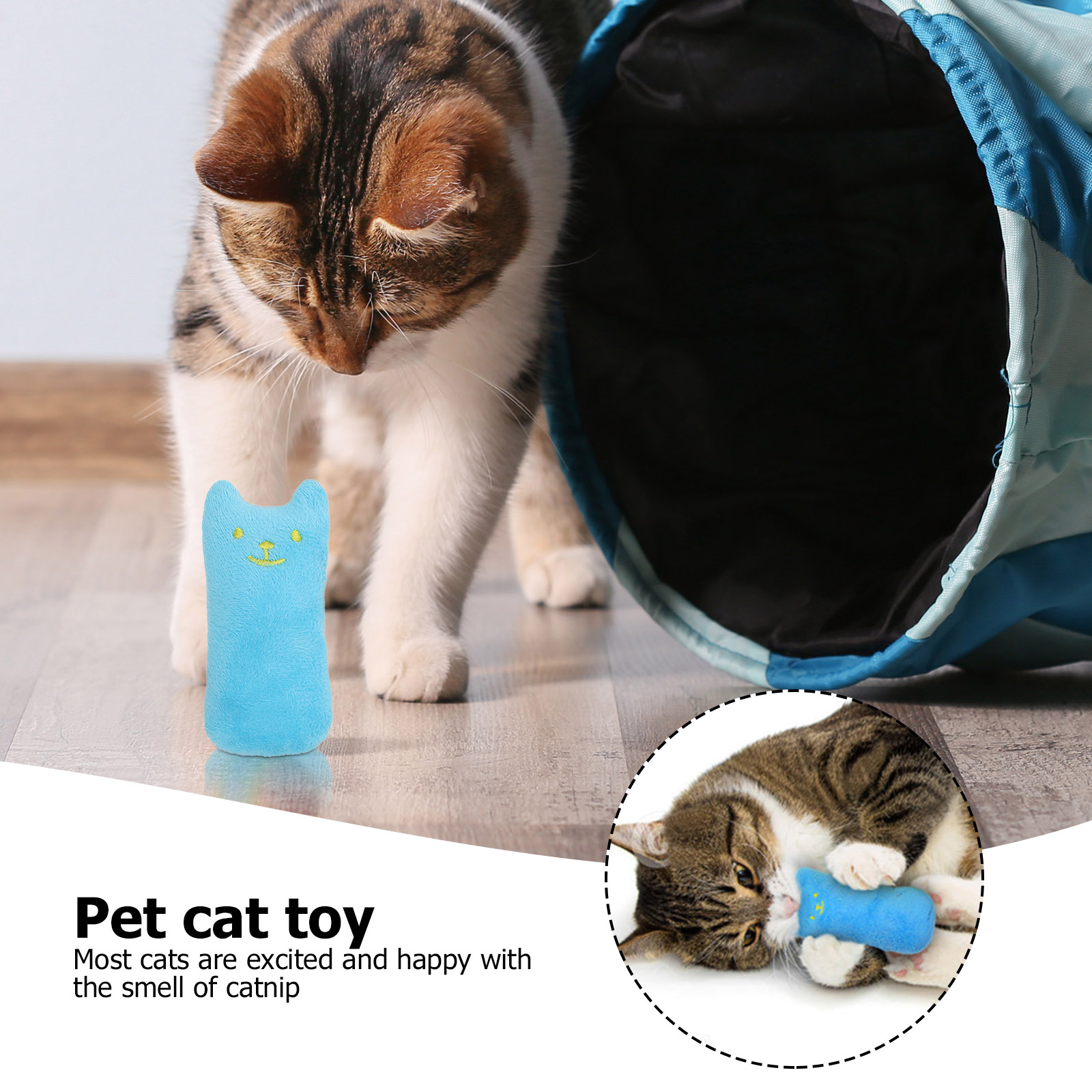 thumbnail image 4 of WDOplteas Cat Catnip Toys - Suministros para Gatito peluche para masticar para gatos (Azul), 4 of 10