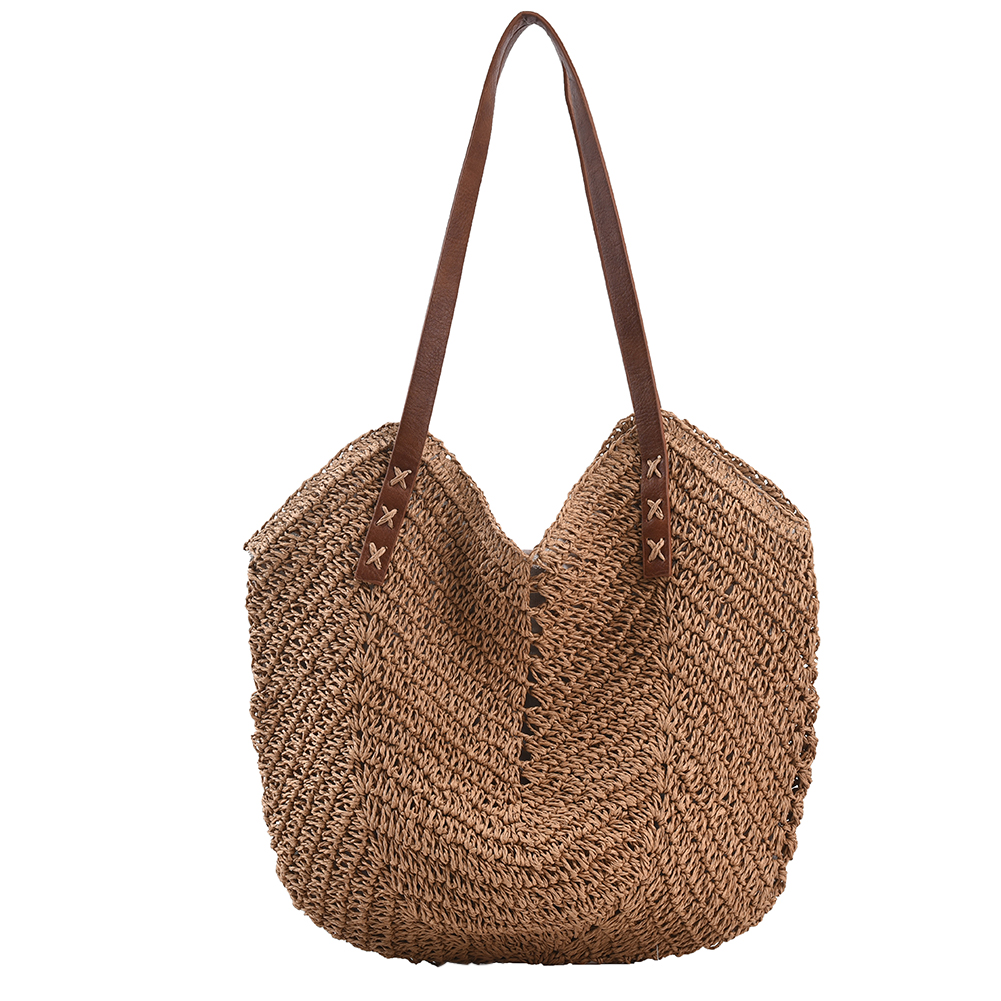 thumbnail image 3 of Bolso Hombro Paja Tejido A Mano Bohemio Bolsos Grandes para Mujer (caqui), 3 of 10