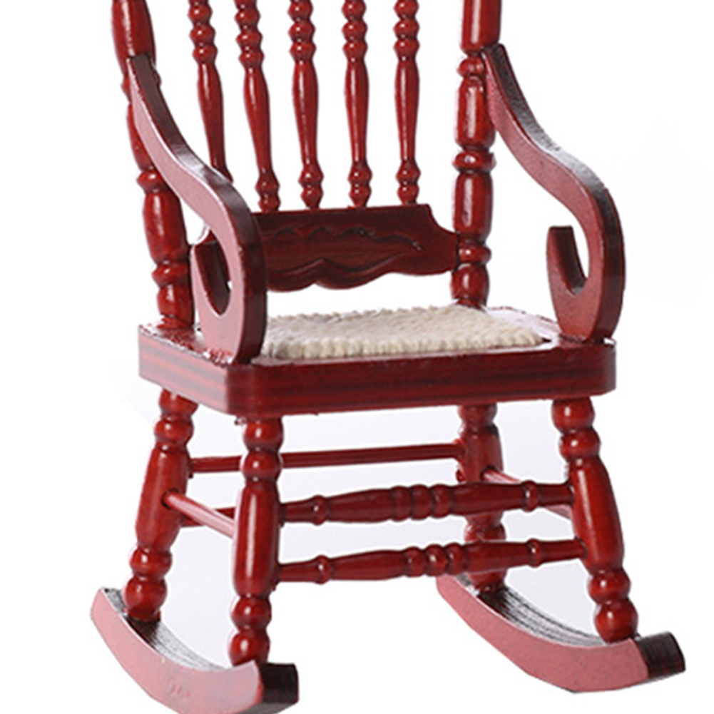 thumbnail image 5 of Btafrte Silla Comedor 1/12 Silla Mecedora en Miniatura para Casa Muñecas (marrón), 5 of 10