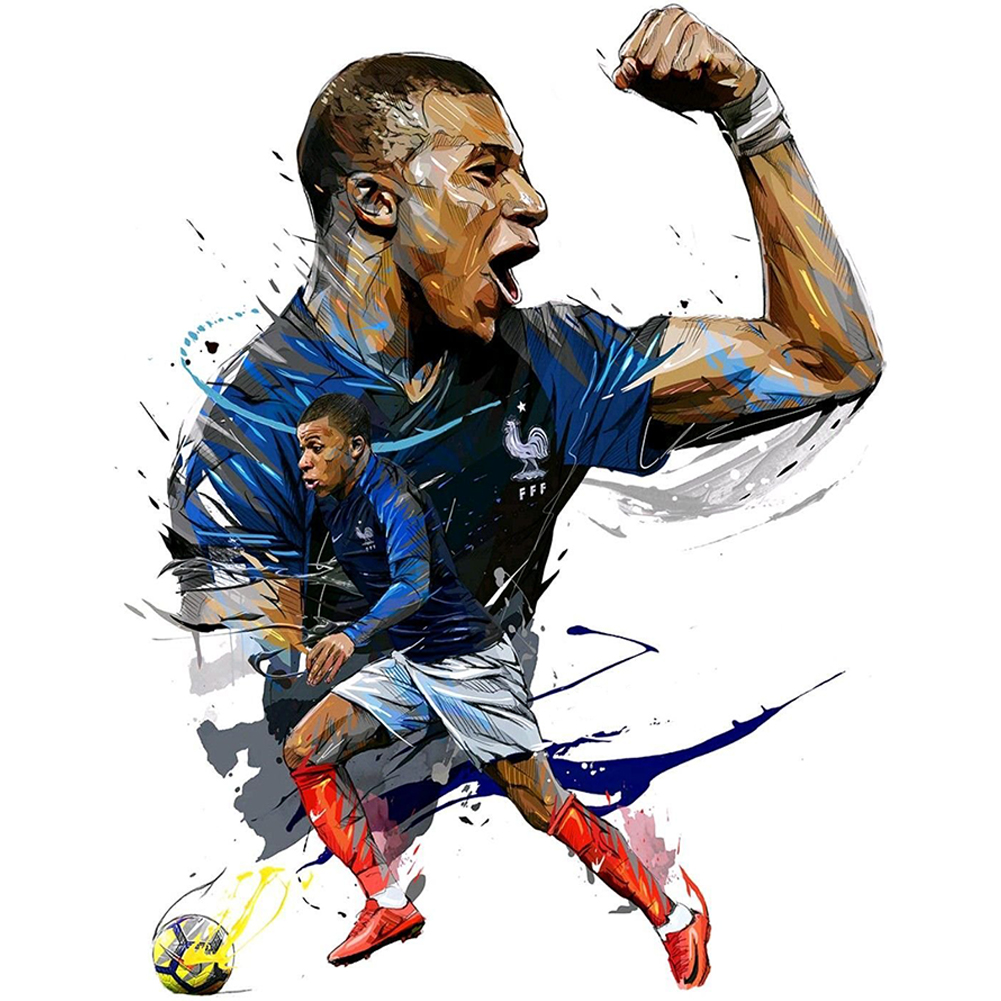 thumbnail image 2 of (Mbappé) Serie Personajes Arte Fútbol Lleno Diamantes Resina 30*40cm B1474, 2 of 10