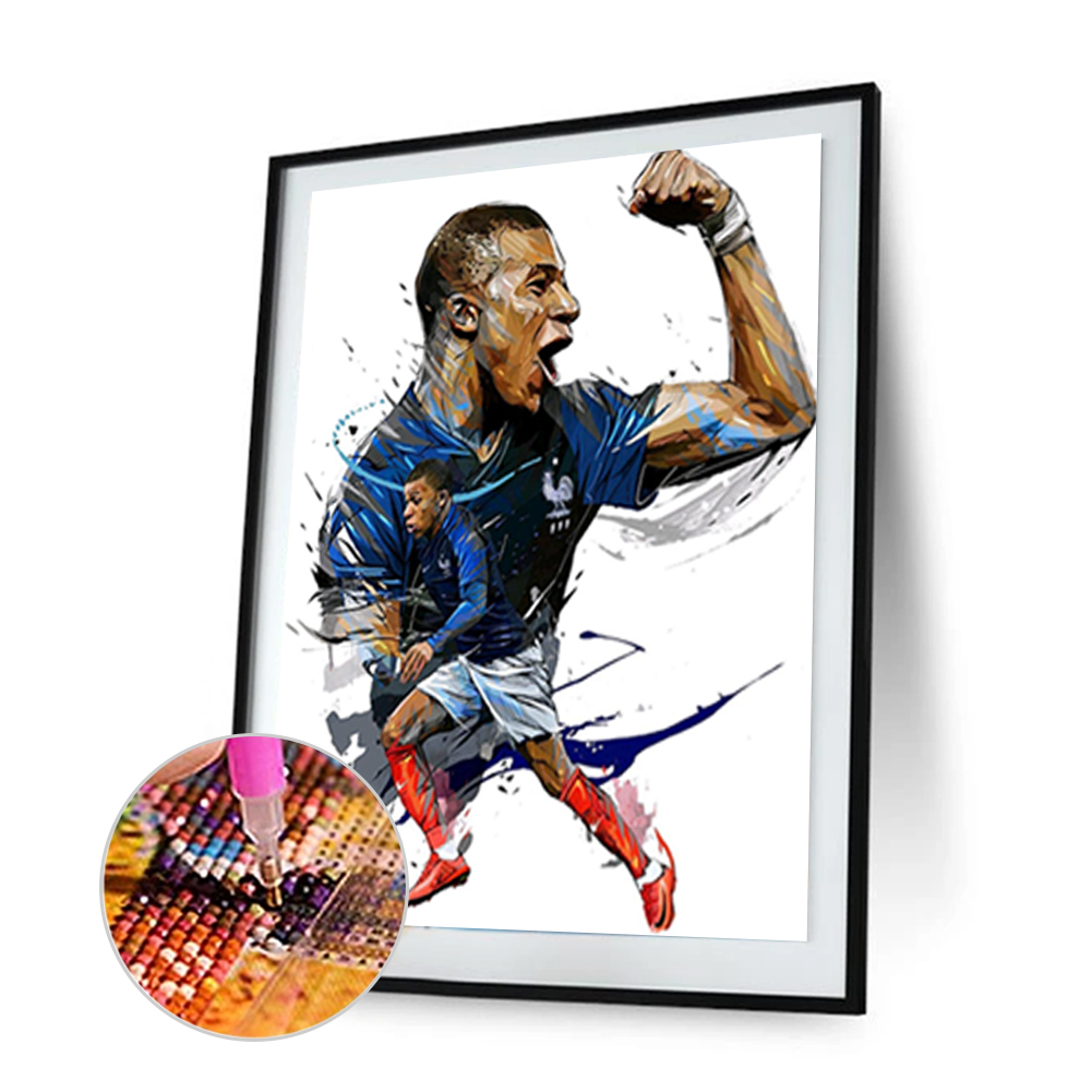 thumbnail image 5 of (Mbappé) Serie Personajes Arte Fútbol Lleno Diamantes Resina 30*40cm B1474, 5 of 10