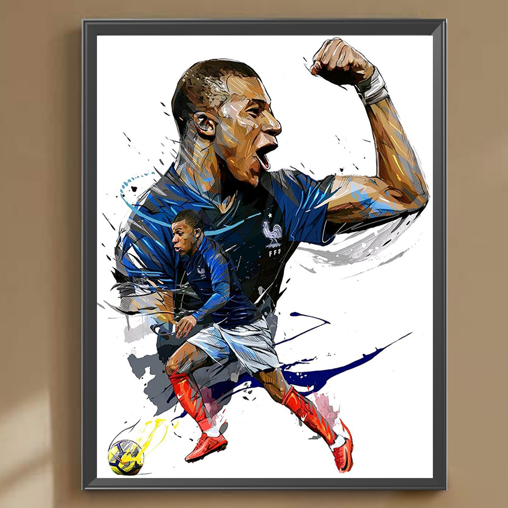 thumbnail image 4 of (Mbappé) Serie Personajes Arte Fútbol Lleno Diamantes Resina 30*40cm B1474, 4 of 10