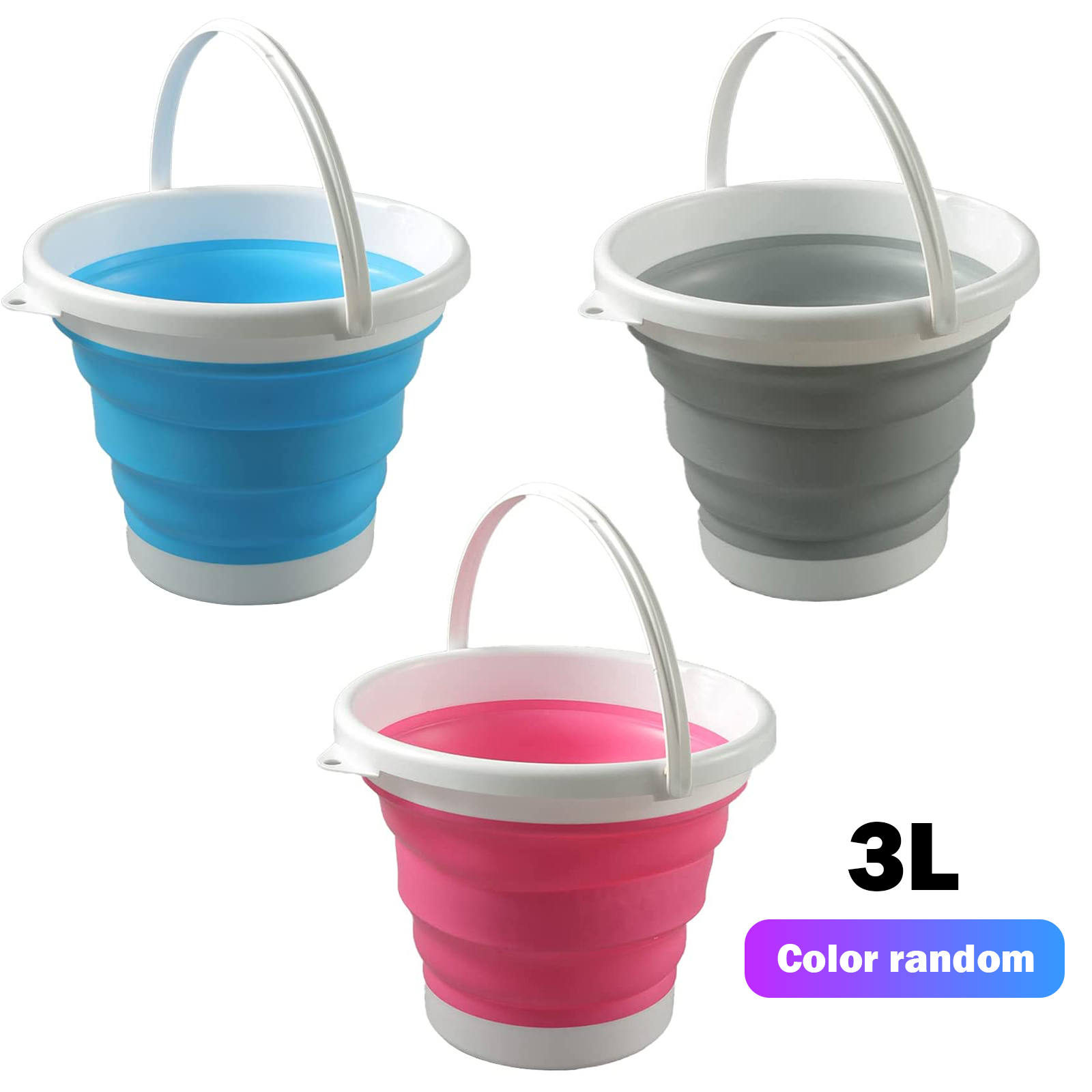 thumbnail image 5 of Cubos Plegables Btafrte con Asa Cubo Ligero para Garaje Pesca 3L, 5 of 10
