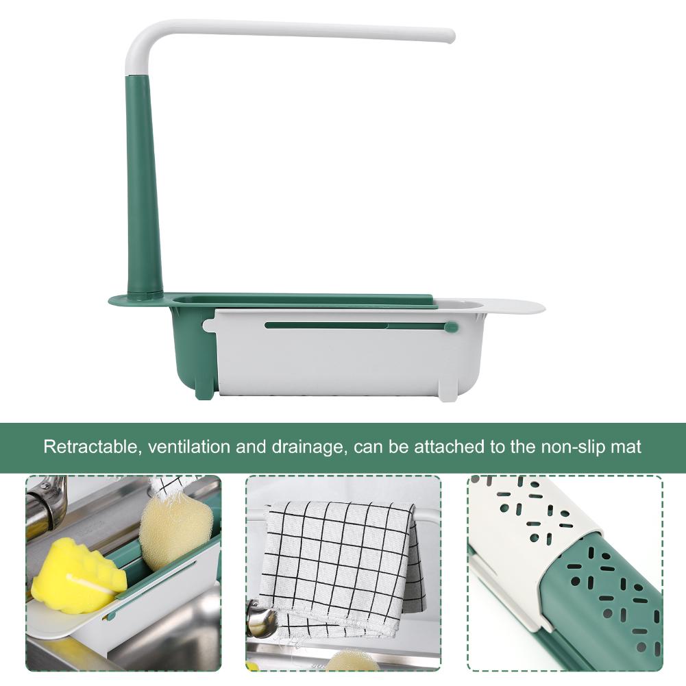 thumbnail image 4 of Estante Multifuncional Verde para Fregadero Estante Telescópico para Piscina Rejilla para Escurrir Piscina Rejilla para Escurrir Esponja, 4 of 7
