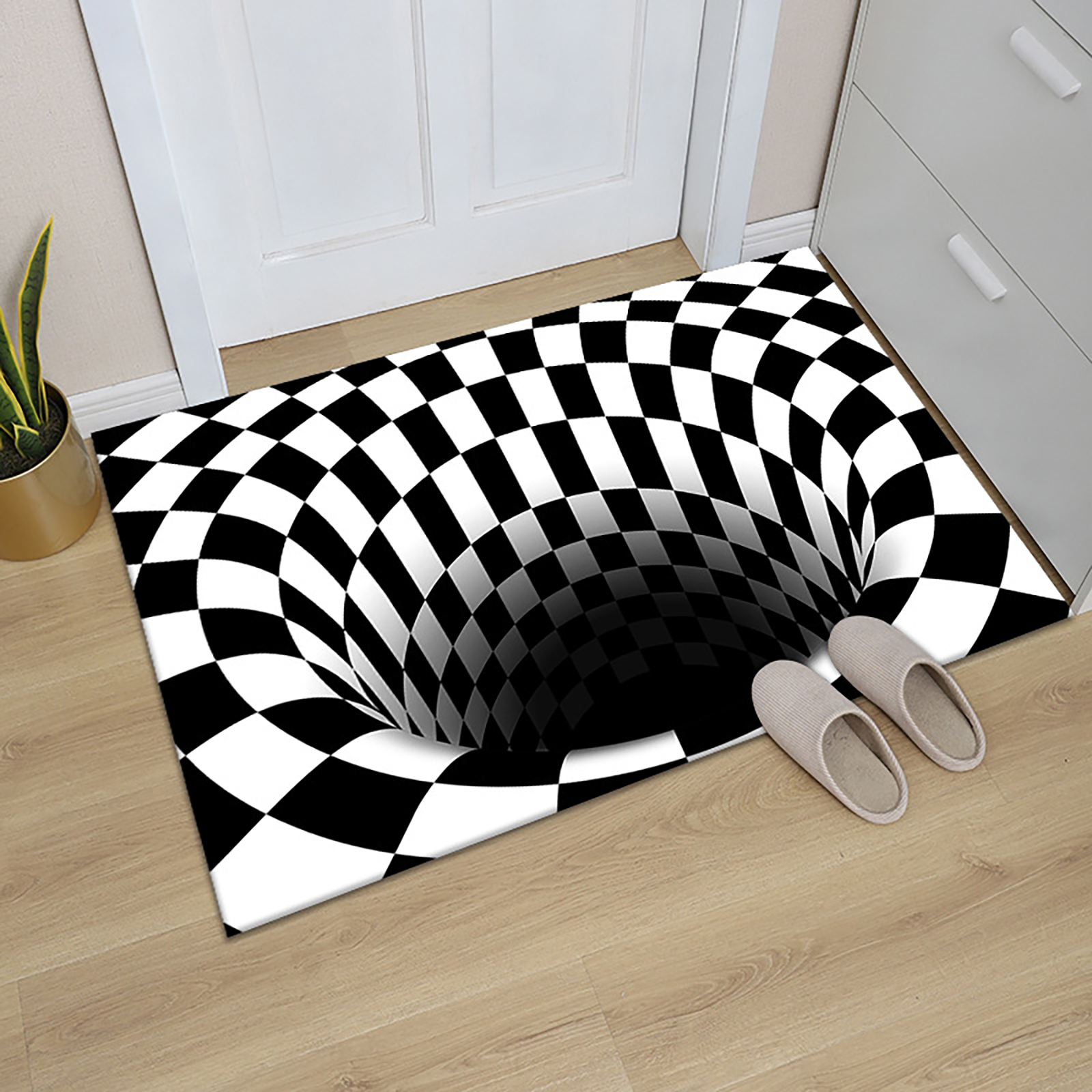 thumbnail image 4 of Alfombra de Piso Likrtyny Trampa Payaso 3D Felpudo Ilusión Aterrador Rectangular A, 4 of 10