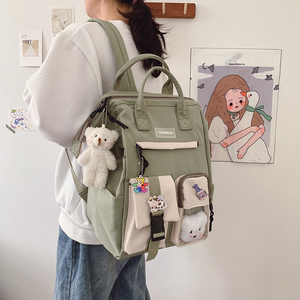 thumbnail image 4 of Para Mujer Mochila Color en Mochila para La Escuela Mochila (Verde), 4 of 10