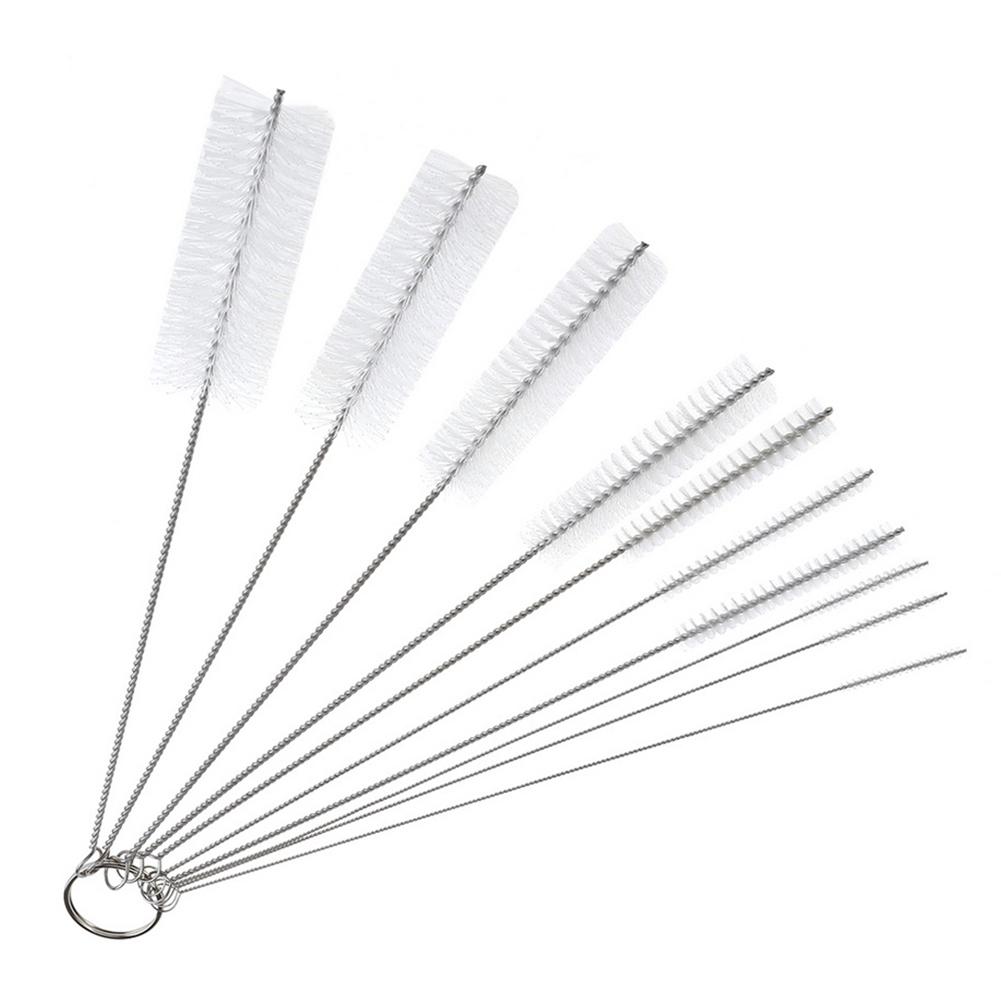 thumbnail image 2 of Juego 10 Cepillos Paja Tubo Nailon para Gafas Cepillo Limpieza para Teclados (blanco), 2 of 10