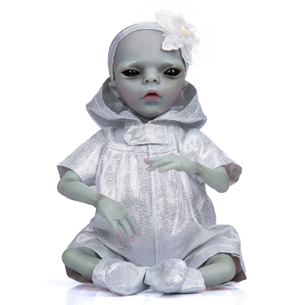 thumbnail image 2 of Muñeca Recién Nacida Movible Pintada A Mano Kuymtek Acabado Alien 14 Pulgadas, 2 of 10