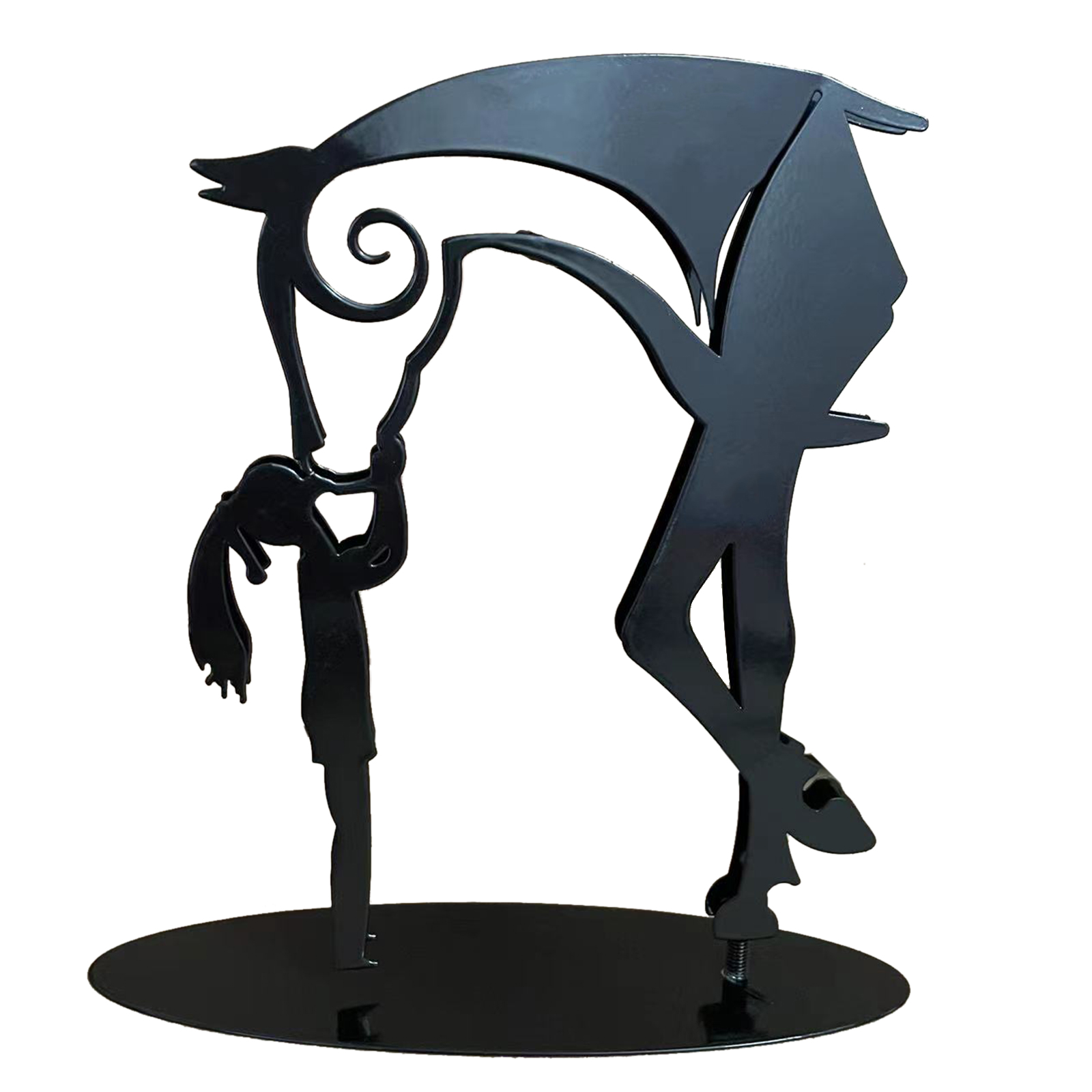 thumbnail image 2 of Escultura de Metal Kuymtek Kissing Horse Figura Moderna, 2 of 10