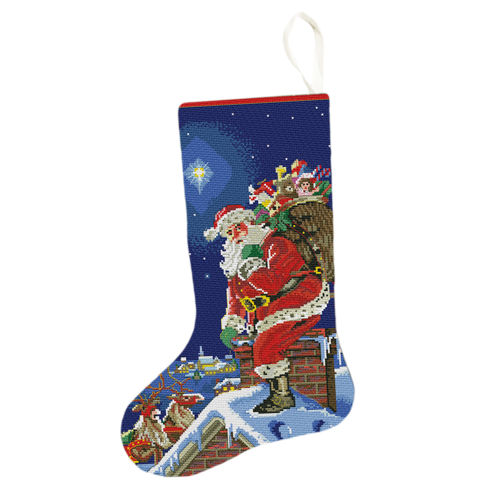thumbnail image 2 of Punto Cruz 14CT Contado DIY Calcetines Navidad Bordado Pintura A Mano La Habitación, 2 of 10