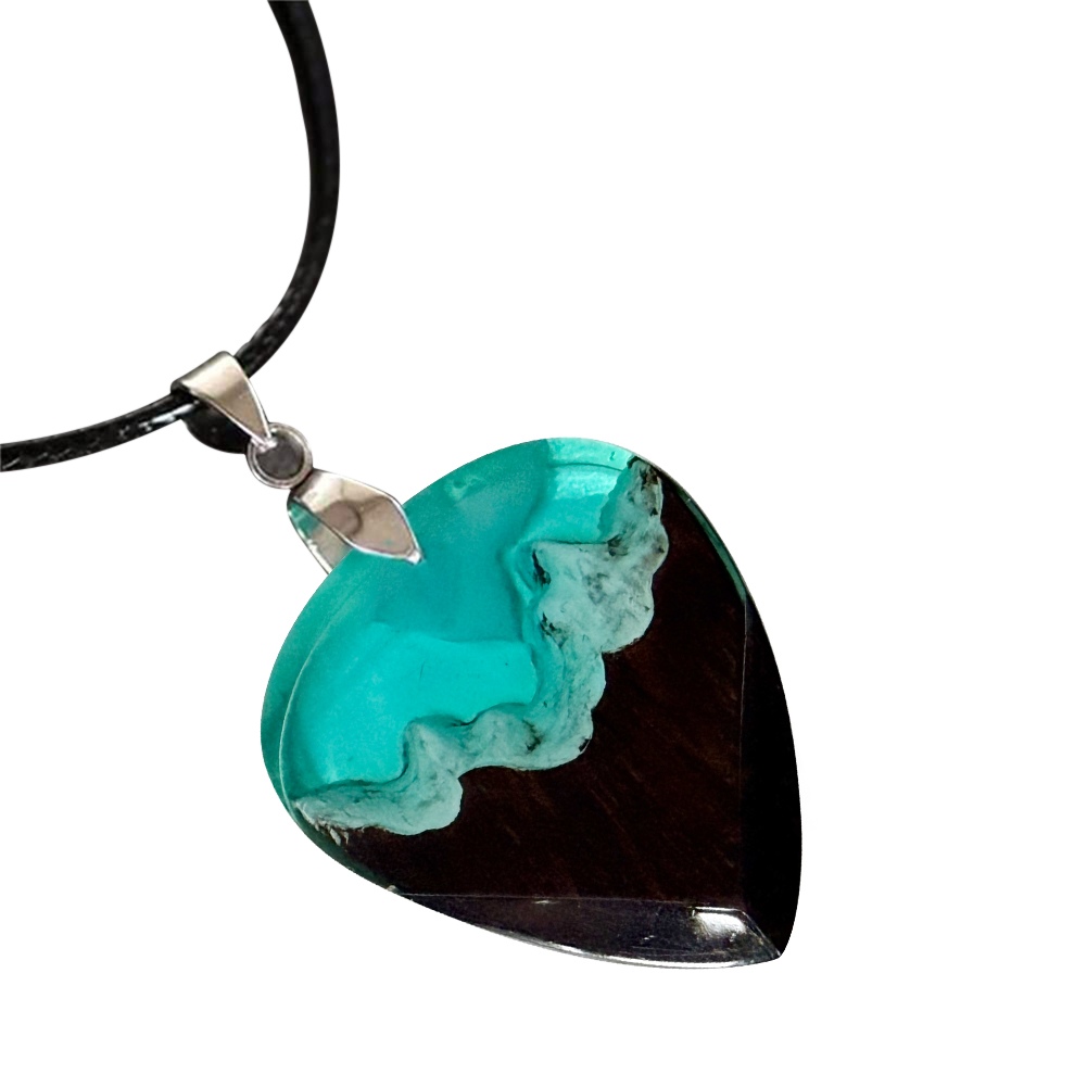 thumbnail image 2 of Collar Púas Guitarra Resina Epoxi Collar Auroras Boreales (púa+collar), 2 of 10