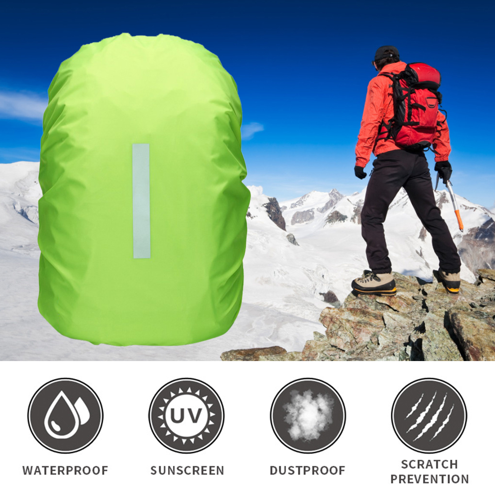 thumbnail image 4 of Mochila Impermeable Kuymtek Cubierta para La Lluvia A Prueba Polvo Verde M, 4 of 10