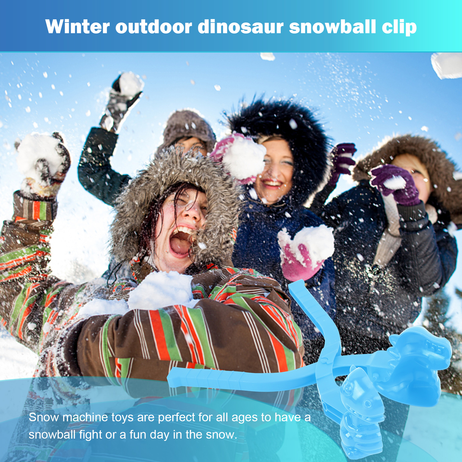 thumbnail image 4 of Btafrte Molde Arena para Nieve Con Clip para Bolas Nieve Dinosaurio Con (azul), 4 of 10