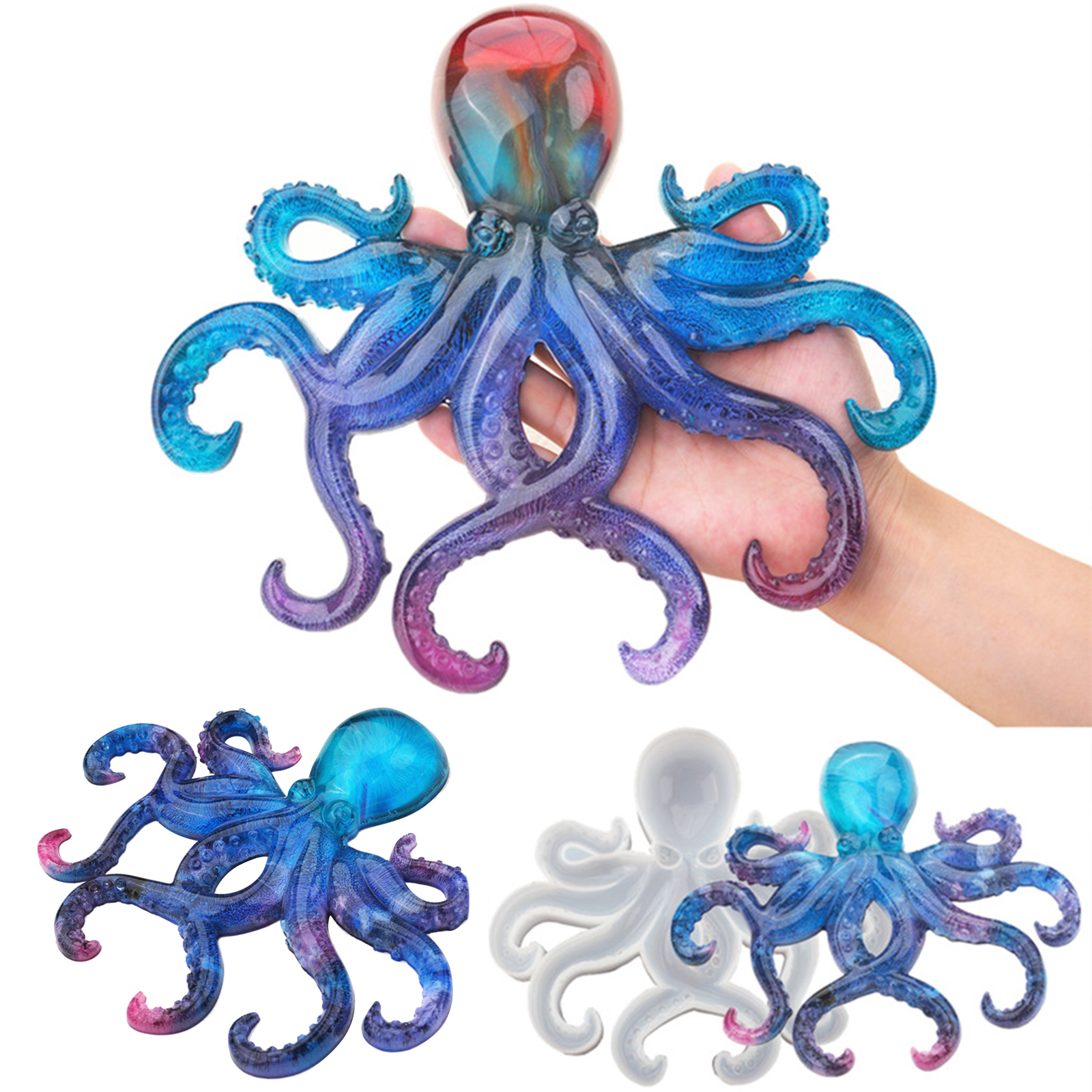 thumbnail image 5 of Molde Resina Kuymtek Pulpo Molde Silicona Fundición 3D para Adorno Escritorio, 5 of 10
