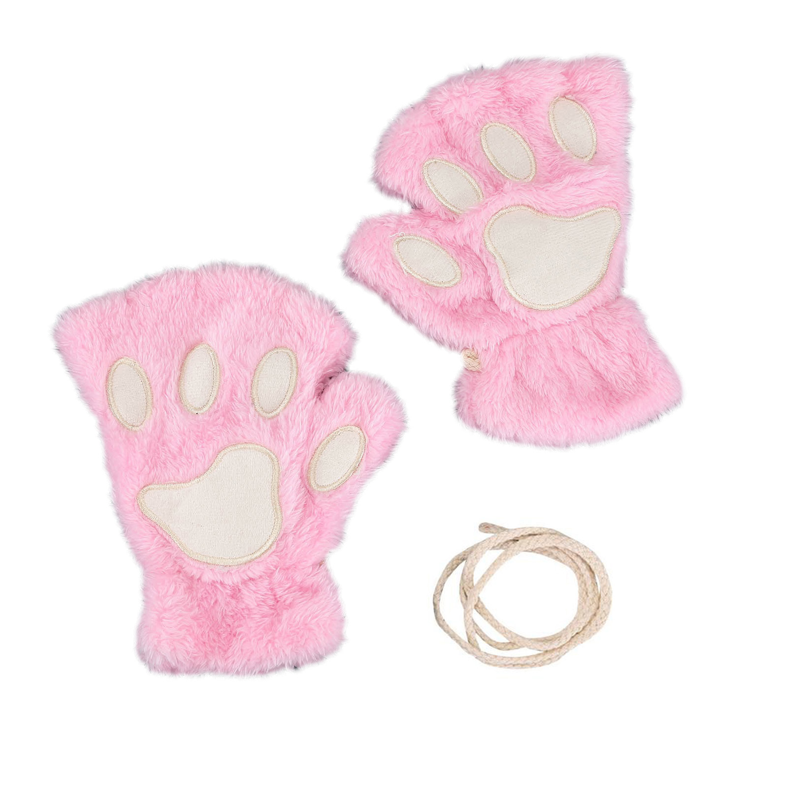 thumbnail image 3 of Guantes Piel Sintética Peludos Dibujos Animados Pata Gato Regalos Térmicos Dedo para, 3 of 10