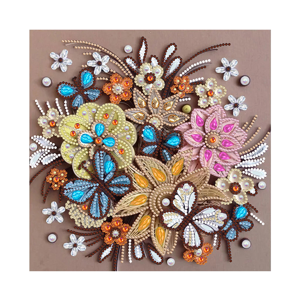 thumbnail image 2 of (YXC052) Serie Flores Diamante Parcial Pintura Resina Diamante Con Forma Especial 30x30cm 17 Colores, 2 of 10