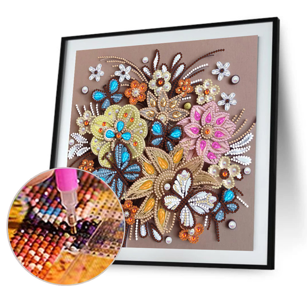 thumbnail image 5 of (YXC052) Serie Flores Diamante Parcial Pintura Resina Diamante Con Forma Especial 30x30cm 17 Colores, 5 of 10