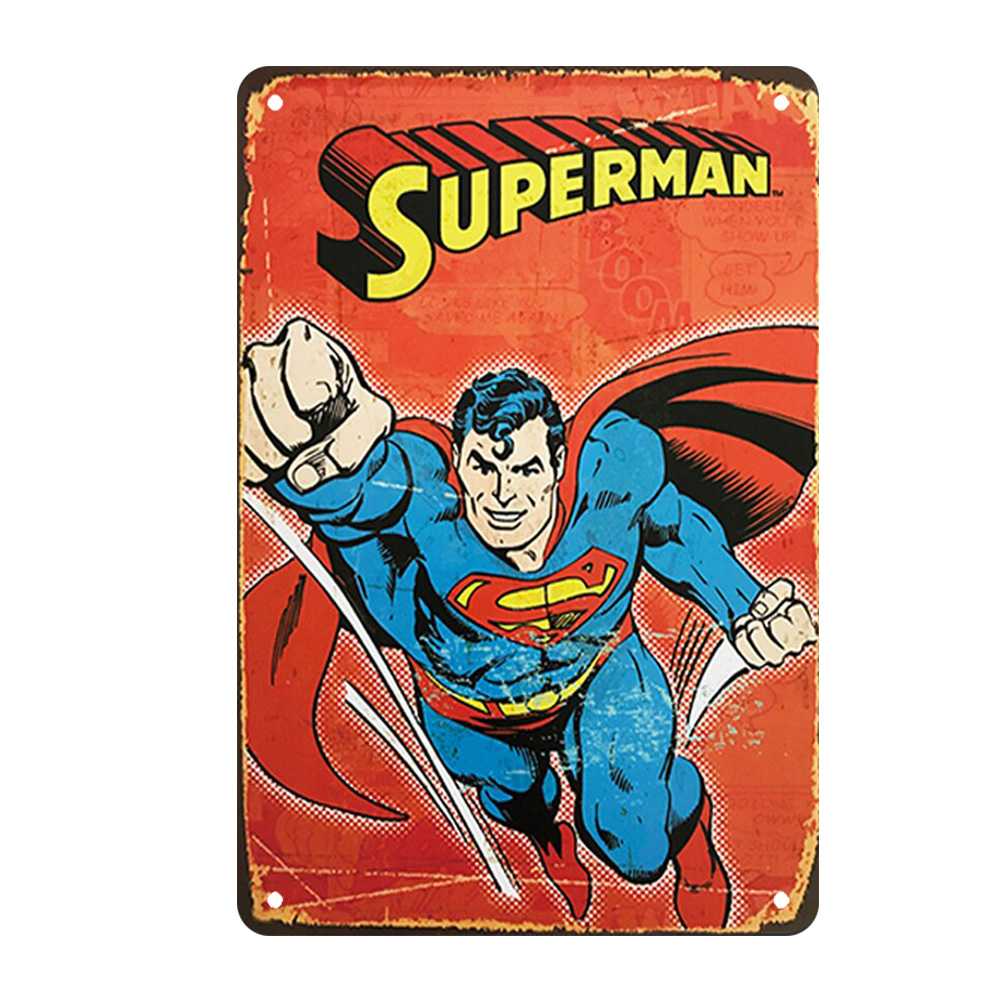 thumbnail image 2 of Placa Letrero Metal Vintage Carteles Superhéroes para Pared Pintura Hierro 20x30cm, 2 of 10