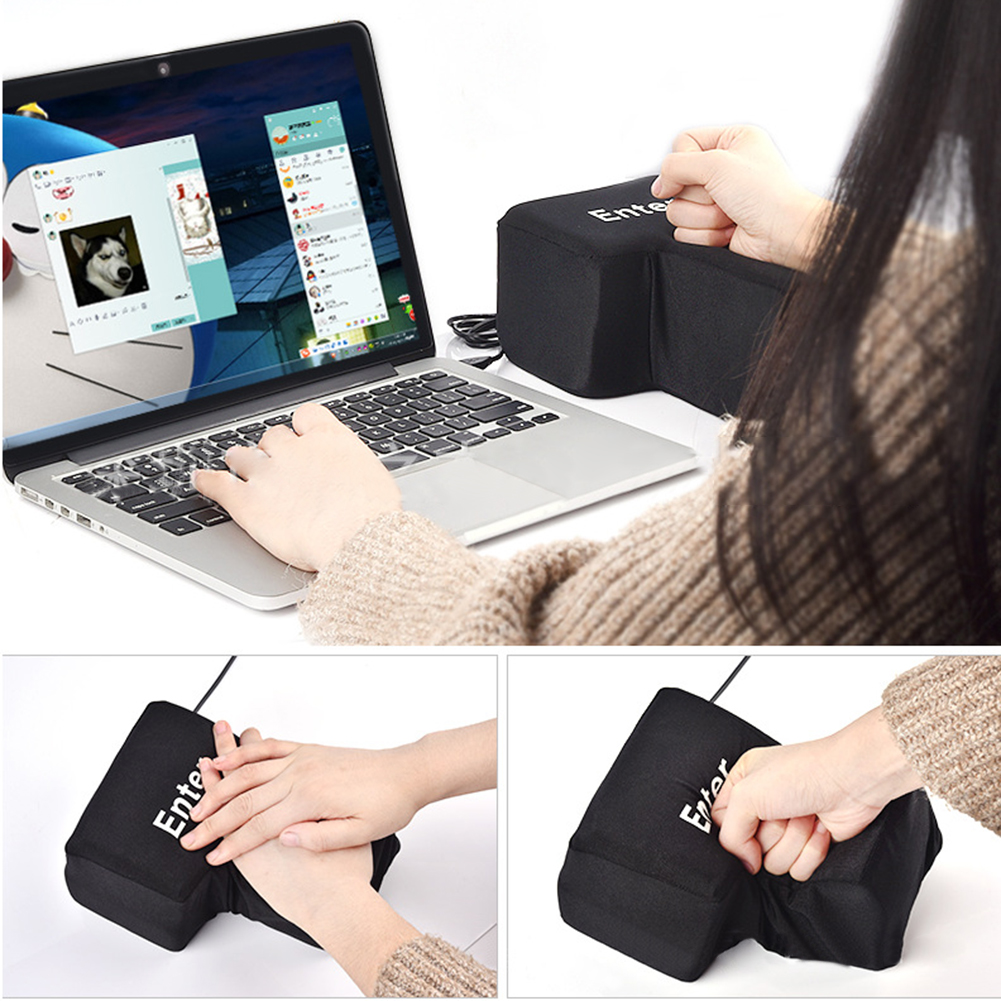 thumbnail image 4 of Computadora Antiestrés WDOplteas Tecla Entrada Enorme Botón Ventilación Teclado USB Gigante Negro, 4 of 7