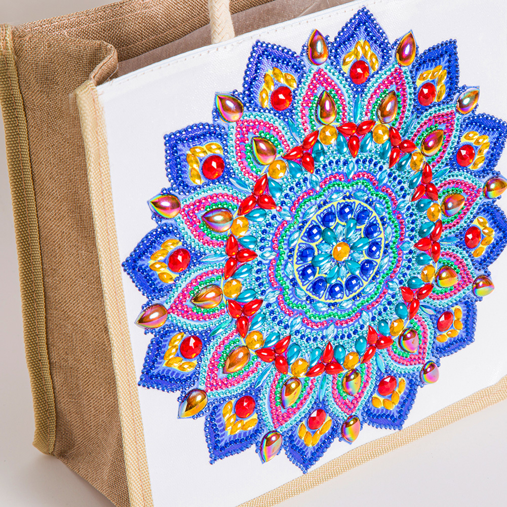 thumbnail image 3 of Pintura Diamantes Bolso Lino Con Bolsas Almacenamiento Ecológicas Comestibles Plegables, 3 of 10