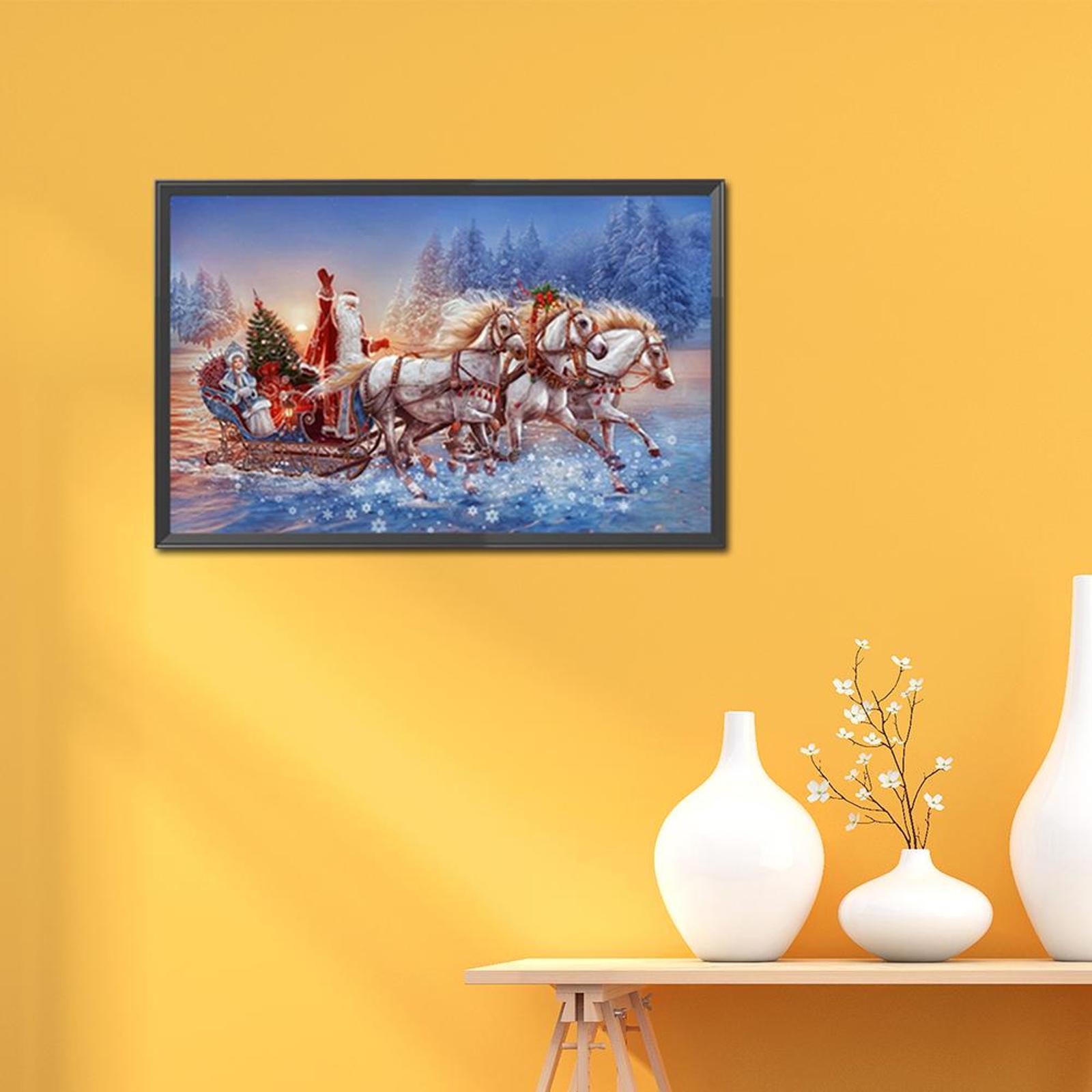 thumbnail image 5 of (LD598) Serie Navideña Trineo Papá Noel Con Diamantes Redondos Pintura Diamantes Resina 60*40cm 24 Colores, 5 of 10