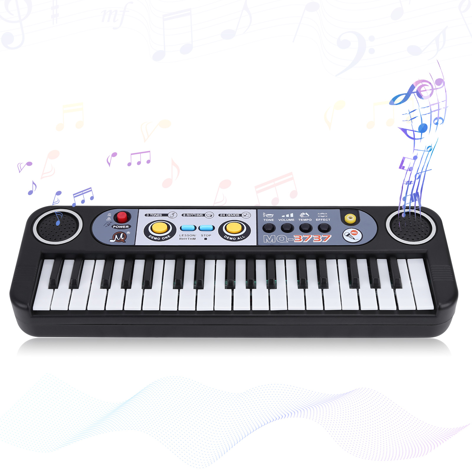 thumbnail image 4 of Aprendizaje Teclado 37 Teclas Electrónicas Con Micrófono para Exhibición Festivales, 4 of 10
