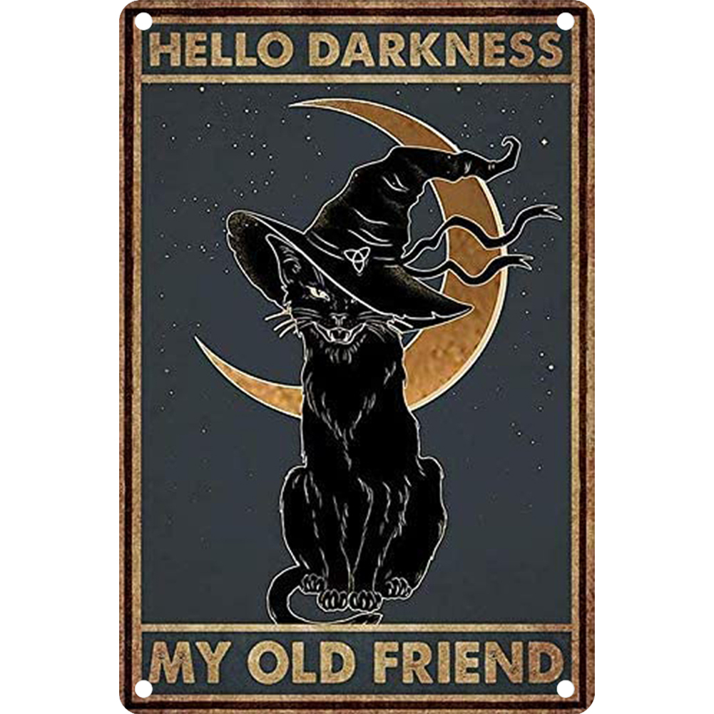 thumbnail image 2 of Póster Gato Oscuro Vintage Placa Metal Placa Letrero Pintura Hierro para Halloween, 2 of 10