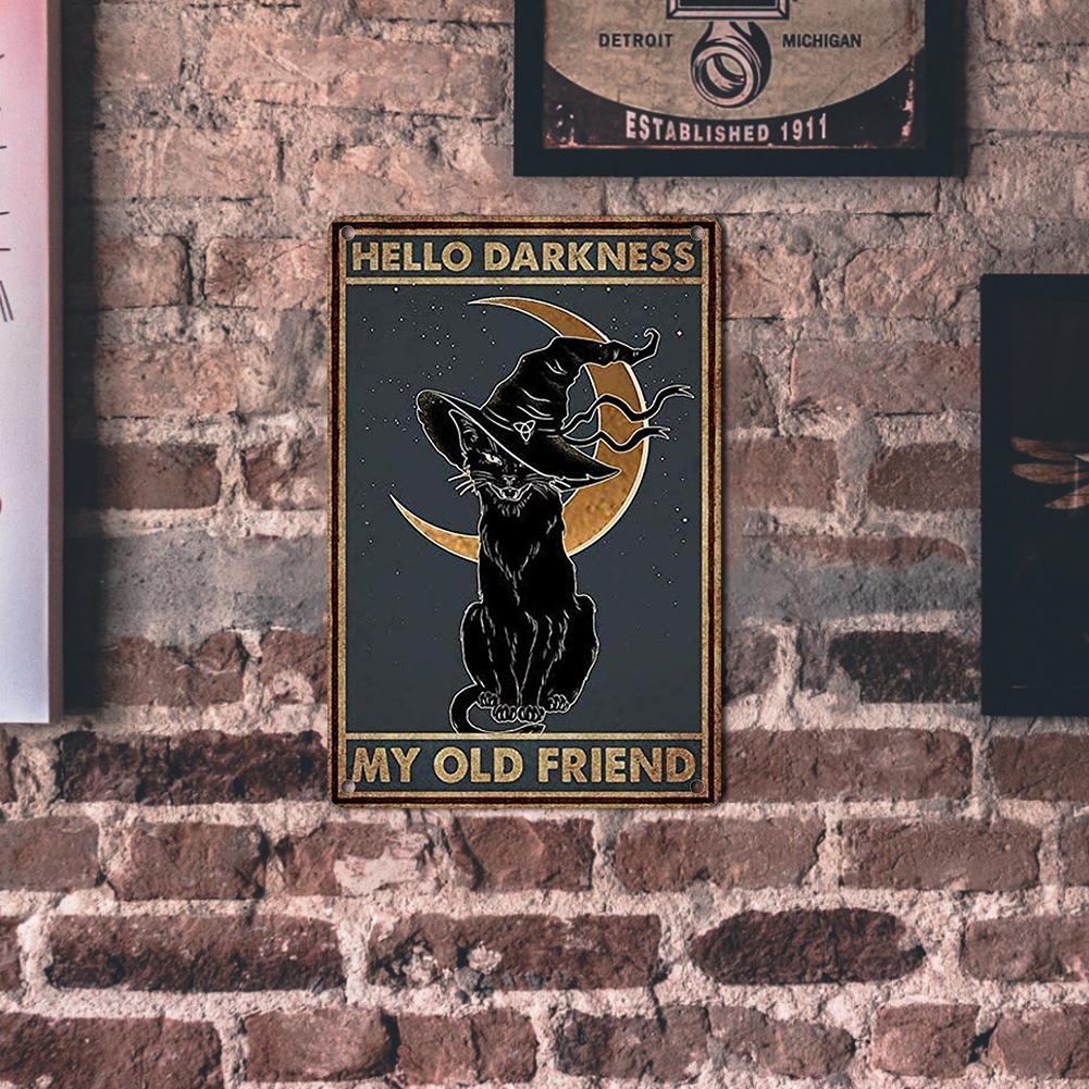 thumbnail image 5 of Póster Gato Oscuro Vintage Placa Metal Placa Letrero Pintura Hierro para Halloween, 5 of 10
