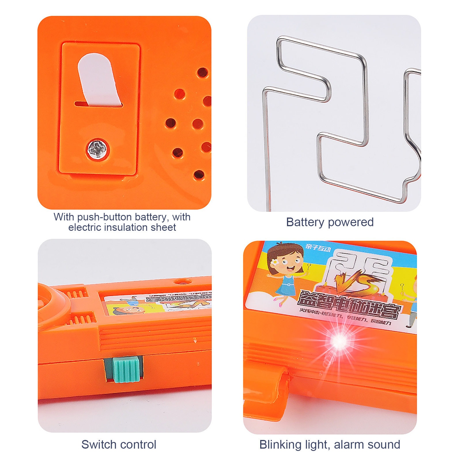 thumbnail image 3 of Juego de Maze Kuymtek Buzz The Wire Juego de Bump Electric Shock (naranja), 3 of 9