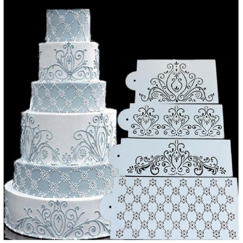 thumbnail image 2 of 4 Uds. Plantillas para Decorar Tartas Antiadherentes Reutilizables Lavables para Suministros para Hornear, 2 of 2